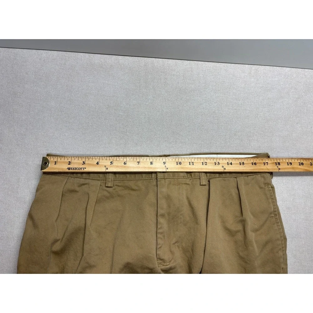 Polo Ralph Lauren Pants Mens 34/31.5 Brown Ethan 100% Cotton Pleated Trousers